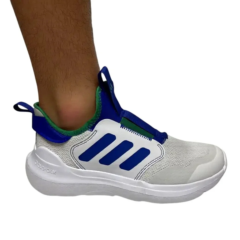 Adidas Tensaur Comfort Slip On Youth Boys Blue, Wht Sneakers Casual Shoes 6 NWOB